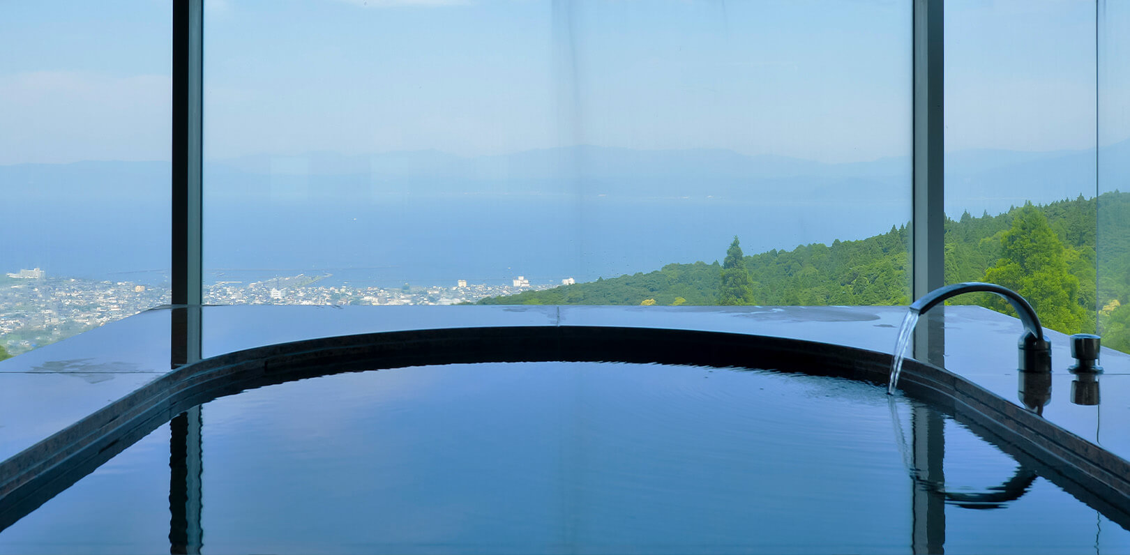large public bath with a view
