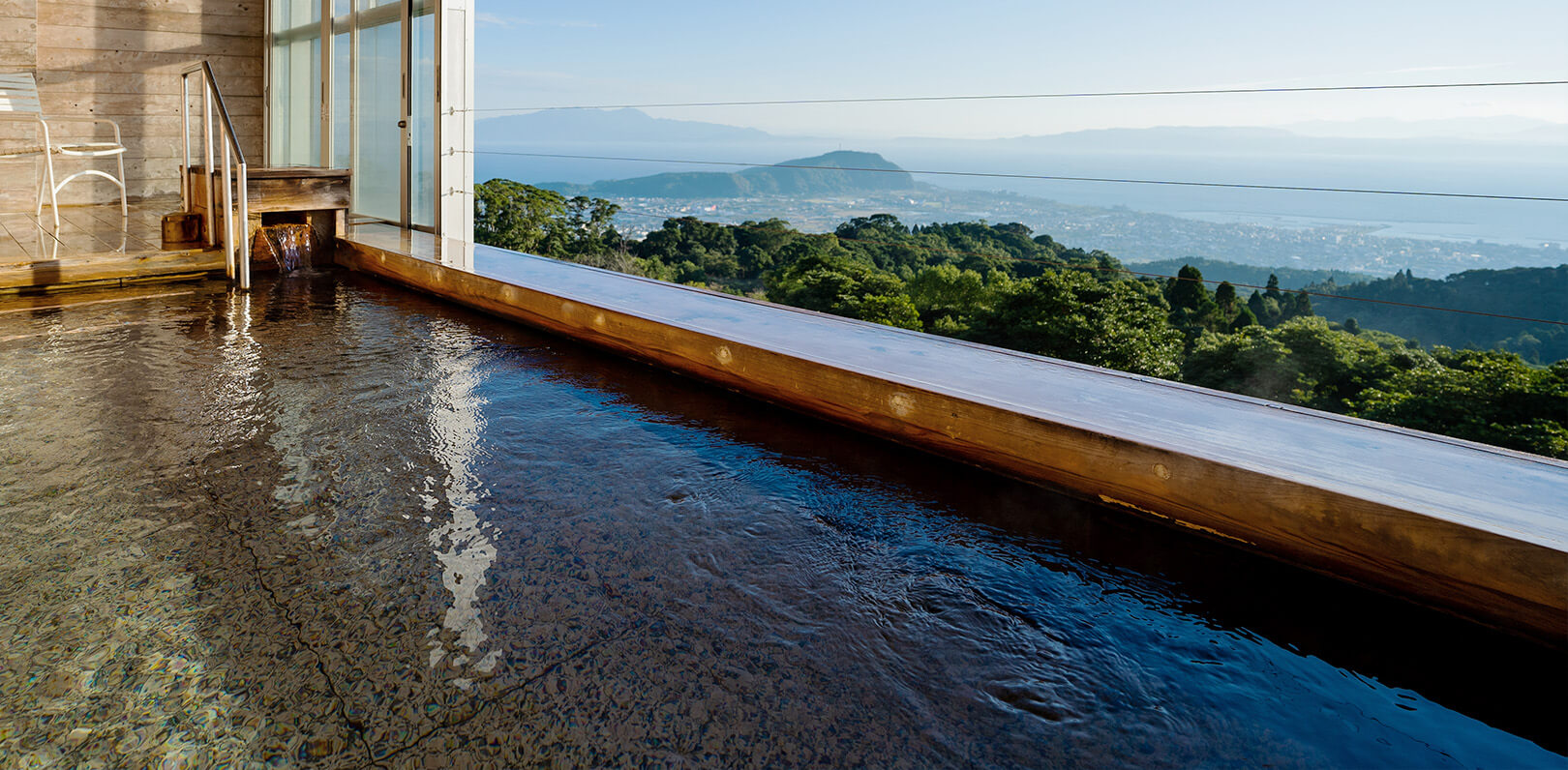 large public bath with a view